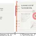 Clear A5 Refillable Notebook Binder with 90 Sheets Lined Paper Rose Gold 6-Ring Soft Transparent PVC Binder Cover Protector Shell Loose Leaf Journal Folders with PU Leather Lock Catch Closure