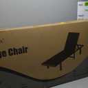 Aluminum Chaise Lounge Chair Outdoor with Wheels, Patio Lounge Chair with Adjustable 5-Position Recliner and Full Flat Tanning Chair for Patio, Beach, Pool, Black