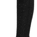 Women Rhinestone Over the Knee Cowboy Boots, Sparkly Bling Cowgirl Boots Western Thigh High Boots Pull-On Side Zippers Chunky Heel Pointed Toe Size5-12 For Fashion&Daily Size 8 (Black)