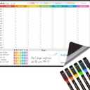 Magnetic Dry Erase Weekly Calendar for Fridge - Large 17"x12" Magnetic Weekly Planning Board with Hourly Time Slots - 6 Extra Fine Point Markers Included