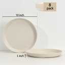 10 Inch Plastic Dinner Plates Set of 8, Microwave Safe Wheat Straw Plates, Unbreakable Reusable Plates for Kitchen & Restaurants, Non-Toxic Dishwasher Safe TablewareNon Ceramic