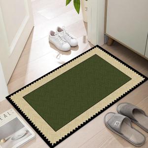 Ultra Thin Door Mat Indoor Entrance, 1/10 in Thin Door Mats for Inside Entry, Non-Slip Rubber Backing Washable Doormat, Fade Resistant, Absorbent, Low Profile Dirt Trapper, 30"X17"