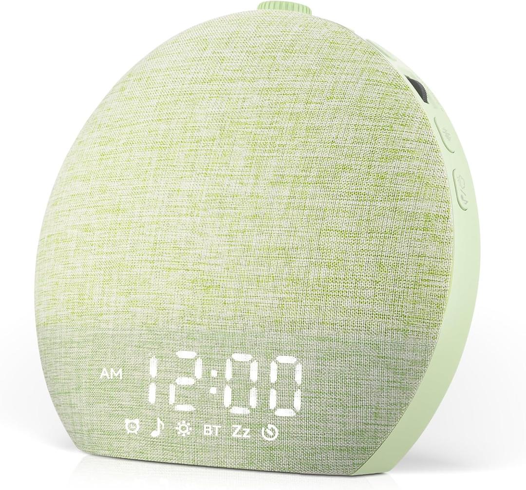 Sunrise Alarm Clock White Noise Sound Machine for Bedroom | Natural Wake-Up Light with 30 Soothing Sleep Aids, Bluetooth Speaker, Dimmable Clock, Screen-Free Design for Baby Adults Kids-Green Sunrise Alarm Clock White Noise Sound Machine for Bedroom | Natural Wake-Up Light with 30 Soothing Sleep Aids, Bluetooth Speaker, Dimmable Clock, Screen-Free Design for Baby Adults Kids-Green