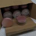 Suclain 50 Pcs 3 oz Canning Jars Mini Mason Jars with Lids Clear Small Canning Containers for Wedding Favors DIY Crafts Shower Favors Herb Jelly,Jams,Spice,for Kitchen Storage(Rose Gold)