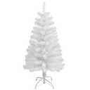CCINEE 3Ft Artificial White Tabletop Hinged Christmas Tree with Metal Stand - 130 Branch Tips Mini Christmas Tree for Xmas Party Supplies Home Indoor Decoration