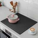 YUHFERA Stove Top Cover for Electric Stove - Silicone Stove Mat for Glass Top, Glass Cooktop Protector For Kitchen,Multi-functional Oven Covers for Electric Stove (Black,28 x 20)