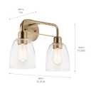 Kichler Meller 2-Light Bathroom Vanity Light, Champagne Bronze