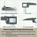 Height Measurement Portable Stadiometer Height Rod 8-85 inch/20-217 cm Unit with cm & inch, Accurate Scale Height Measuring Tool with Precision Adjustment for Office Home Adults