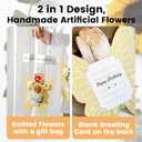 Crochet Flowers Sunflower Artificial Flowers, Handmade Knitted Faux Flower Included Gift Bag & Greeting Card for Birthday Gifts, Home Decoration, Gifting to Friends and Family