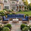 12Pcs Outdoor Couch Cushion Covers with Zipper, Water-Resistant Patio Cushion Covers, Max Compatible 24x24x3.15 Inch Patio Cushion, Full Coverage, Non-Stretch, UV-Resistant, Only Cover
