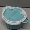 Elsjoy 2 Quart Round Ceramic Casserole Dish with Lid, 7.5 Inch Covered Casserole for Oven, Glazed Ceramic Baking Dish Vintage Bakeware for Kitchen, Turquoise