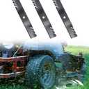 ELITEWILL 3 Mower Blade Mulching Blades Set Fit for 54 in John Deere M143520, M145516, M152726, Lawn Mower Parts, Black