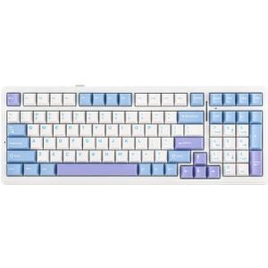 EPOMAKER x Aula F99 Wireless Mechanical Keyboard, Hot Swappable Gasket Custom Gaming Keyboard with Five-Layer Padding, Bluetooth/2.4GHz/USB-C, 8000mAh Battery (White Light Blue, Graywood V3 Switch)