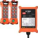 Wireless Crane Remote Control 8 Channel Button Industrial Radio Overhead Bridge Hoist Crane Controller 2 Transmitters and Receiver H108 12-65V