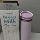 Papablic 360 CapsuleChill Breastmilk Cooler for 36H Safe Storage, Stress-Free Portable Breast Milk Chiller for Working Mom, 20oz Travel Cooler with 2pcs Stainless Steel Baby Bottles, Lilac Purple