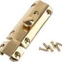 Liyafy 3" Pure Brass Slide Barrel Door Bolt Heavy Duty Gate Security Lock Latch Gold