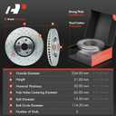 A-Premium 13.15 in (334 mm) Front Drilled and Slotted Disc Brake Rotors + Ceramic Pads Kit Compatible with Select Lexus Models - IS200t 2016-2017, IS300, IS350, GS350, GS430, GS450h, GS460, 6-PC Set