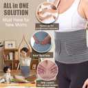 Funcy Postpartum Belly Support Wrap Support Recovery Band, Abdominal Binder Post Surgery for Women and Men, C section Tummy Tuck Herina Recovery Compression Belt (Grey, Plus Size)