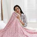 Breling Bow Sherpa Throw Blanket 50"x 60" Coquette Plush Thick Warm Soft Cute Blanket for Bed Sofa Couch Aesthetic Preppy Bedding Stuff Room Decor Gifts for Fall Thanksgiving Christmas (Pink)