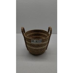 Wyhqgn Woven Planter Basket Plant Pot Ornament Organizer Decorative Storage Basket Plant Container for Picnic Home Office Yard Patio, 25cmx25cmx23cm