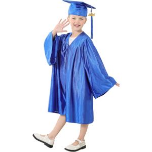 Kindergarten Shiny Graduation Cap and Gown Set with 2026+2027 Year Charm Tassel for Preschool Boys and Girls
, Size: 27"(3'6"-3'8")