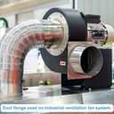 PATIKIL 2" Duct Connector Flange, Straight Pipe Exhaust Flange Stainless Steel Pipe Hose Duct Collar for Heating Cooling Ventilation HVAC System