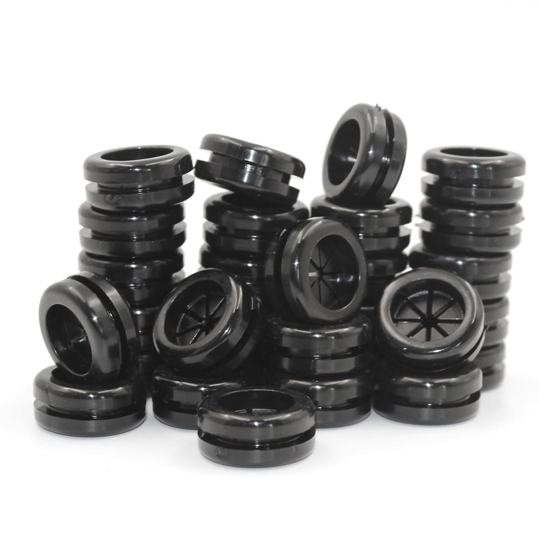 EASYEAH Rubber Grommets for Wiring, 5/ 8 Inch Drill Hole, 9/ 16 Inch ID, Firewall Grommets Automotive Cable Cords Hoses Protection, Double-Sided Rubber Plugs for Round Holes, 30 Pcs, 14x16 mm