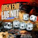 12mmx1.5 Zinc Aftermarket Wheel Lug Nuts, 20 Pcs M12x1.5 Open End Cone Seat Bulge Acorn One-Piece lugnuts 0.83(21mm) Long 3/4(19mm) Hex, Sliver