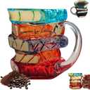 Chapter Book Mug Novelty Coffee Mugs, Novelty 3D Painted Books Coffee Mug, 11Oz Books Stack Glass Cup Gift for Readers