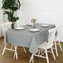 Romanstile 100% Waterproof PVC Tablecloth Rectangle, Outdoor Oil Spill Proof Stain Resistant Vinyl Table Cloth, Wipe Clean Plastic Table Covers for Kitchen/Dining/Parties - 54 x 78 Inch, Light Grey