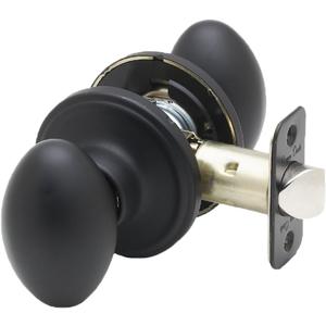 Copper Creek EK2020BC Egg Door Knob, Passage Function, 1 Pack, in Black
