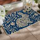 Artoid Mode Blue Rabbit Bunny Flowers Easter Doormat, Home Decor Low-Profile Switch Rug Door Mat Floor Mat for Indoor Outdoor 17x29 Inch