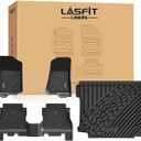 LASFIT Floor Mats & Trunk Mat for Jeep Wrangler JL 2018-2025 2026 4 Door Cargo with SUBWOOFER, All Weather TPE Custom Cargo Mat Fit for Flat Load Floor Gas Type (Not for JK/Not PHEV/Not 2-Door)