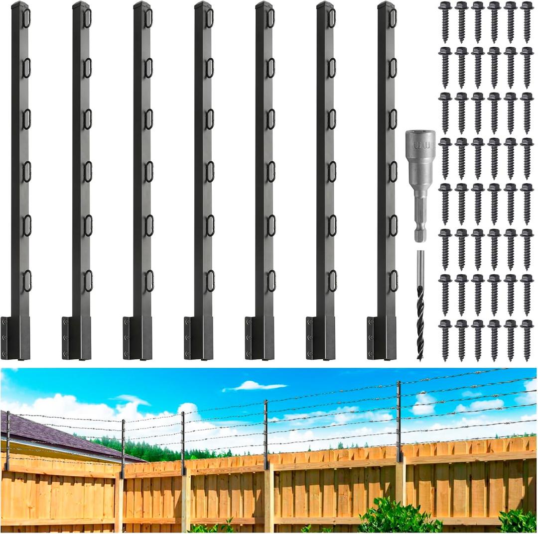 Fence Post Extender, 40" Fence Barbed Wire Extend Armfor Outdoor Fences to Increase Height, Protect Privacy and Pets Jumping Off (8, 40in)