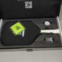 RAV PRO Pickleball Paddle - Ultimate HIGH END 16mm Japanese Toray T700 Raw Carbon Fiber CFS w/Excellent GRIT Roughness Texture, Aero Dynamic Curve, USAPA Approved, Non Slip Grip (Green)