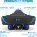 CDYWD New Noseless Bike Seat for Men Women Comfort Wide, Large Soft Padded Bicycle Seat, Comfortable Replacement Bike Saddle for Peloton, Stationary Exercise Bike, MTB, Beach Cruiser, Ebike, City Bike