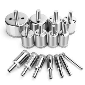 15 Pcs Diamond Drill Bits for Ceramic, Diamond Hole Saw Drill Bit Set Kit, Premium Glass Drill Bit for Bottles,Pots, Marble, Granite Stone, Tile Cutting 0.23 Inch - 2 Inch6mm - 50mm YLYL