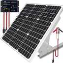 SOLPERK 50W/12V Solar Panel Kit, Solar Battery Trickle Charger Maintainer + Waterproof Controller + Adjustable Mount Bracket for Automotive Motorcycle Boat Marine RV Camping Roof