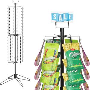 tonchean Rotating Retail Display Racks 108 Clips Spinning Chip Snack Stand
