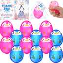 Gemscream 12 Sets Penguin Stress Balls Bulk Winter Ice Sensory Squeeze Toy with Cards Bags Funny Anxiety Relief Sugar Fidget Toy for Coworker Employee Staff Birthday Party Favor