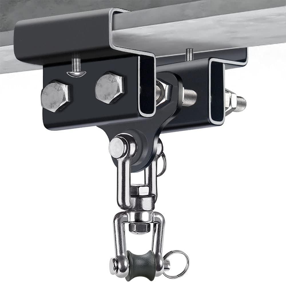 Dolibest Heavy Bag Mount, Punching Bag Hanger, I Beam Hanger, Heavy Bag Hanger for Punching Bag Accessories, Punching Bag Bracket, Beam Hanger with Swivel Hook, Ceiling Mount for Boxing Bag