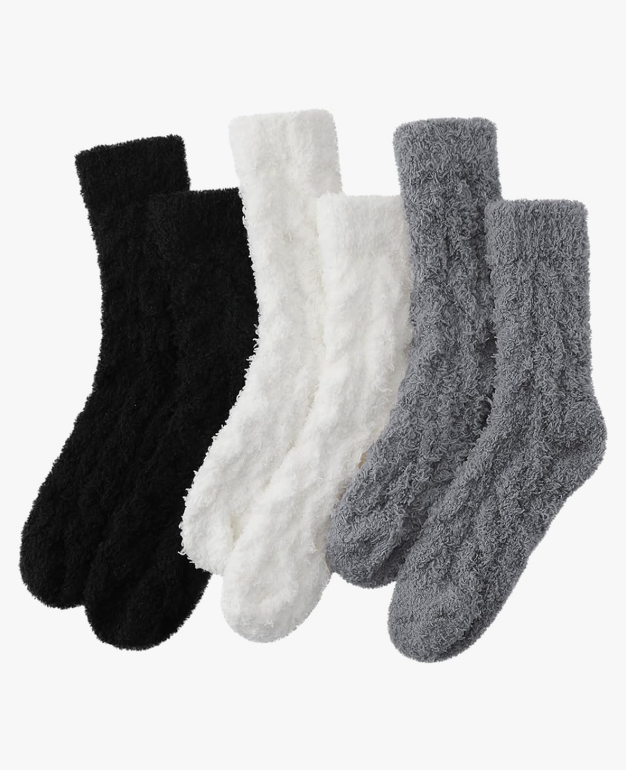 fauson Fuzzy Socks for Women - 5 Pairs Fuzzy Socks Cozy Slipper Sock for Women, Women's Winter Ultra Soft Warm