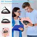 Case for iPad Pro 12.9 2022/2021/ 2020/2018: Cover for iPad Pro 12.9 6th/ 5th/ 4th/ 3rd Generation with Screen Protector- Stand- Pencil Holder- Handle- Shoulder Strap Pink