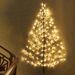 Fudios Lighted Wall Tree 4FT 108LED Warm White for Home Decor, Christmas Tree Lights for Living Room Wall Decoration