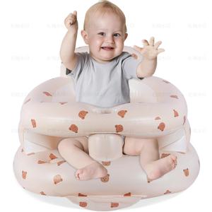 Baby Inflatable Seat with Guardrails for 3-36 Months, Built-in Air Pump, Summer Toddler Chair for Sitting Up, Floor Seater with Back Support