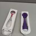 PMD Clean Mini - Smart Facial Cleansing Device with Silicone Brush & Anti-Aging Massager - Waterproof - SonicGlow Vibration Technology - Clear Pores and Blackheads - Lift, Firm, and Tone Skin (Purple)