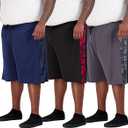 3 x  Real Essentials Men's Big & Tall 3-Pack Dry Fit & Mesh Active Athletic Perfomance Shorts (5X)