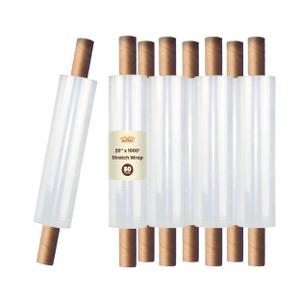 The Boxery 20" x 1000' -Cast Stretch Wrap with Handles – 80 Gauge Clear Film – Extended Core Hand Wrap for Smooth, Quiet, Heavy-Duty Wrapping