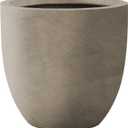 Kante 13.4" Dia Round Concrete Planter, Large Outdoor Modern Indoor Decorative Plant Pots with Drainage Hole and Rubber Plug for Home and Garden, Weathered Concrete