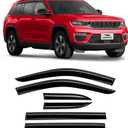 Tape-on Extra Durable Rain Guards for Jeep Grand Cherokee 2022-2025, Window Deflectors, Vent Window Visors, 6 Pieces - 100871 (For Grand Cherokee 22-25)